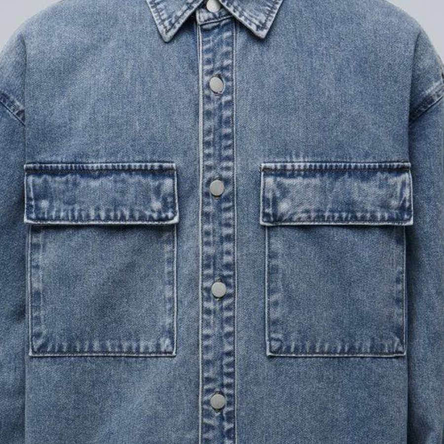 Musinsa Standard Oversized Double Pocket Denim Shirt – Indigo