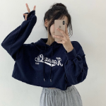 Lettering Crop Hoodie
