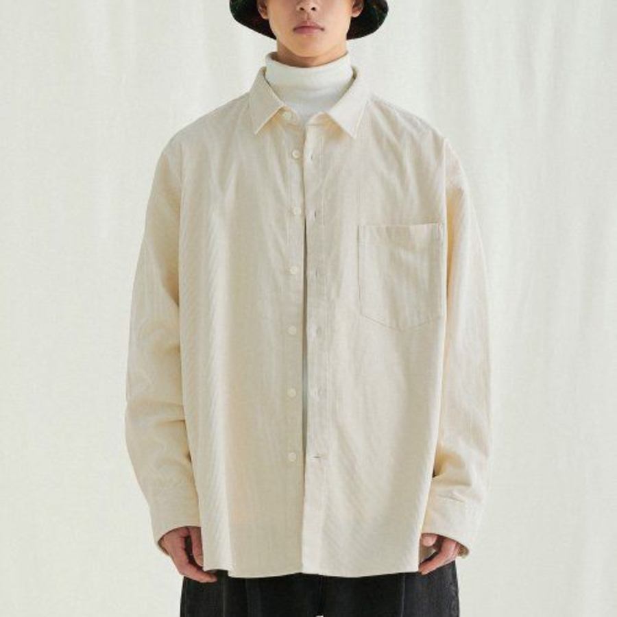 Melange Master Overfit Corduroy Shirt – Cream