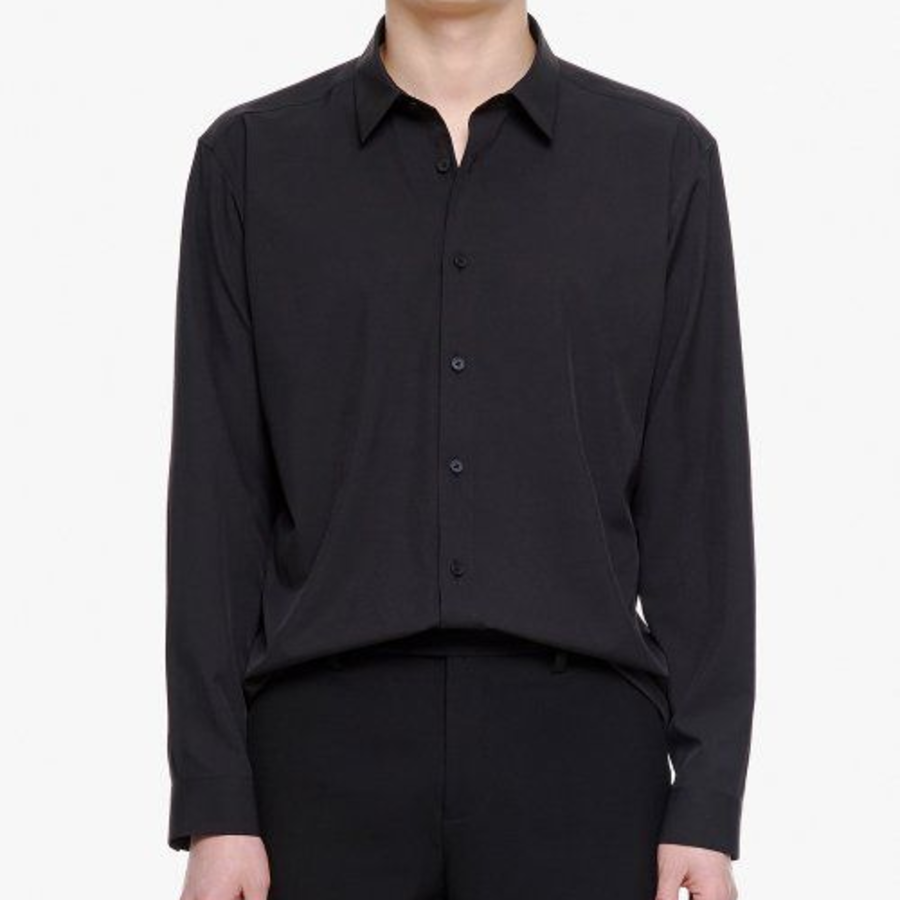 Musinsa Standard Relaxed Fit Silky Shirt – Black
