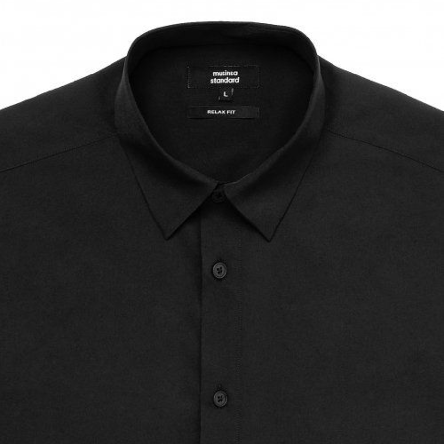 Musinsa Standard Relaxed Fit Silky Shirt – Black