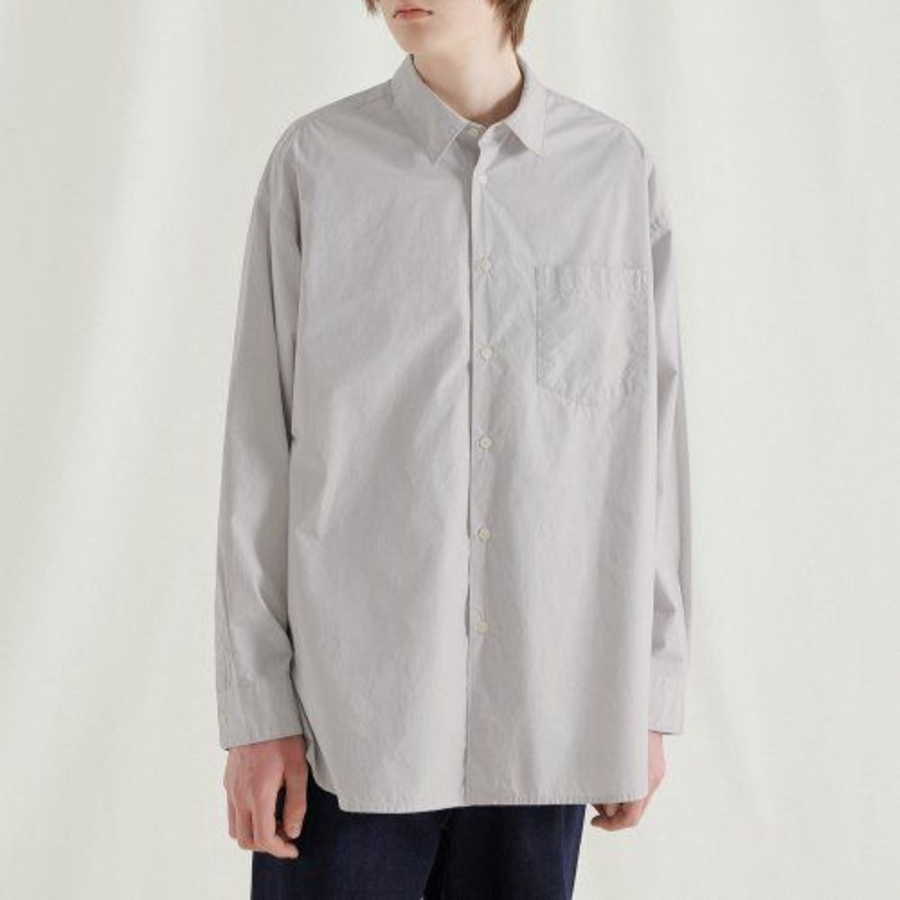 Melange Master Overfit Mellow Shirt – Light Grey