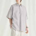 Melange Master Overfit Half Sleeve Mellow Shirt – Light Grey