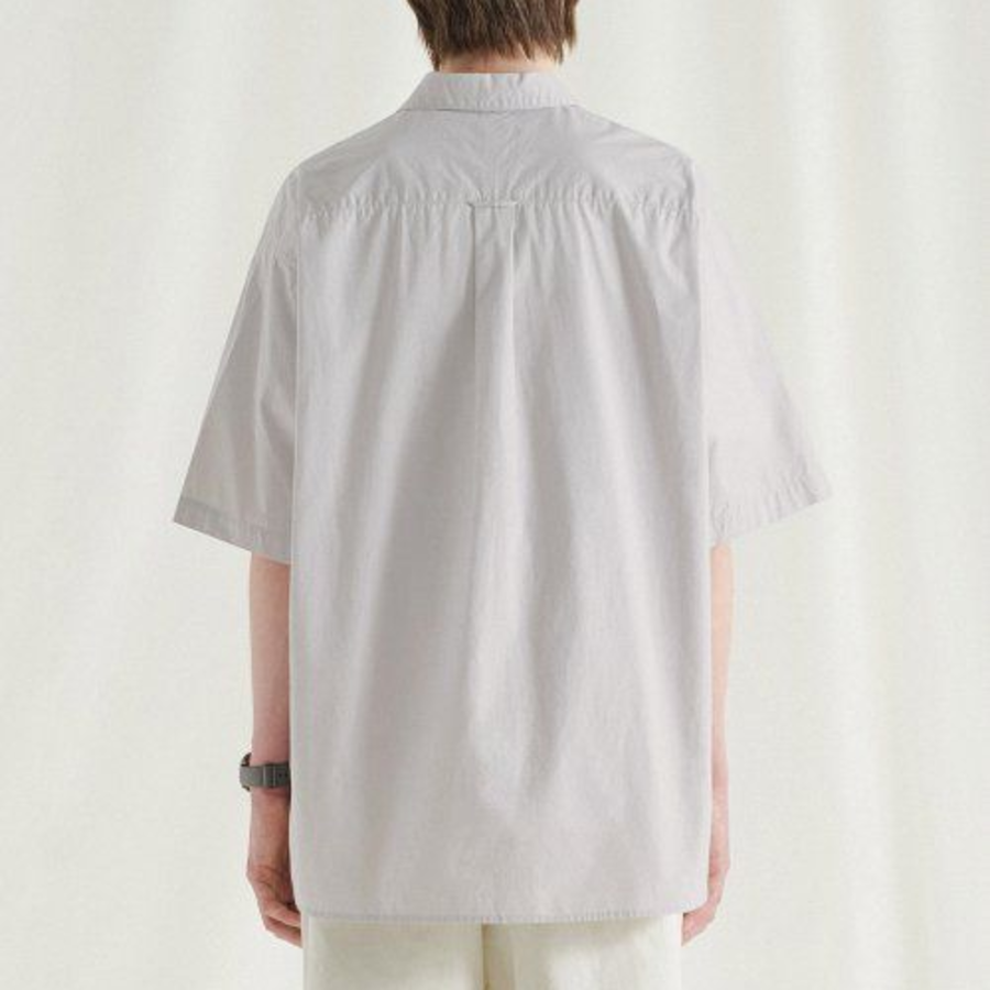 Melange Master Overfit Half Sleeve Mellow Shirt – Light Grey