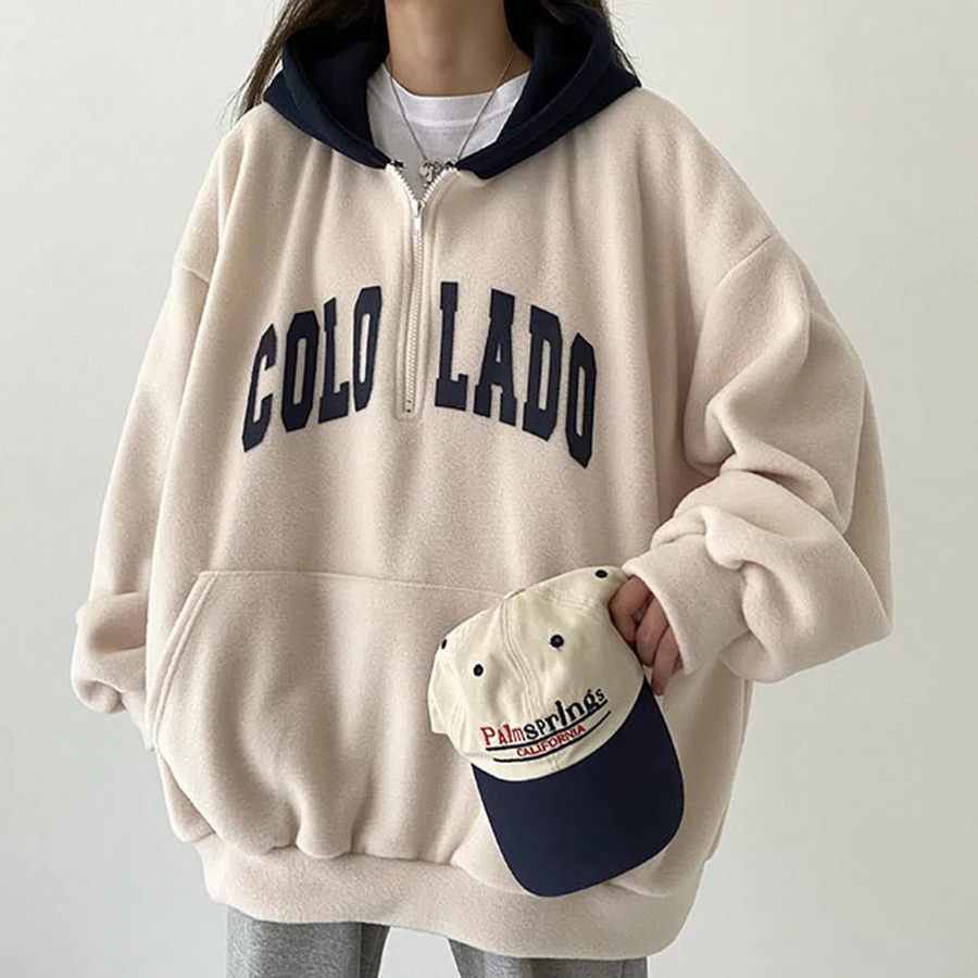 Anorak Oversized Color-Block Hoodie