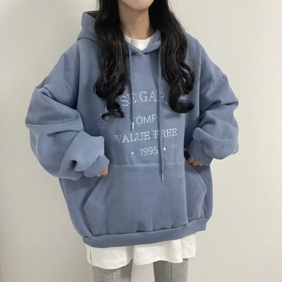 Pastel Lettering Loose Fit Hoodie