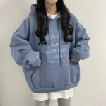 Pastel Lettering Loose Fit Hoodie