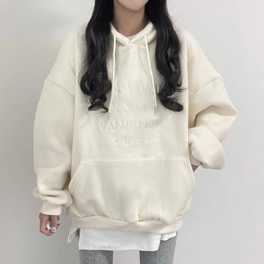 Pastel Lettering Loose Fit Hoodie
