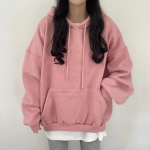 Pastel Lettering Loose Fit Hoodie