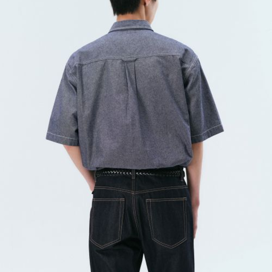 Musinsa Standard Chambray Short Sleeve Work Shirt – Blue