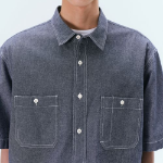 Musinsa Standard Chambray Short Sleeve Work Shirt – Blue