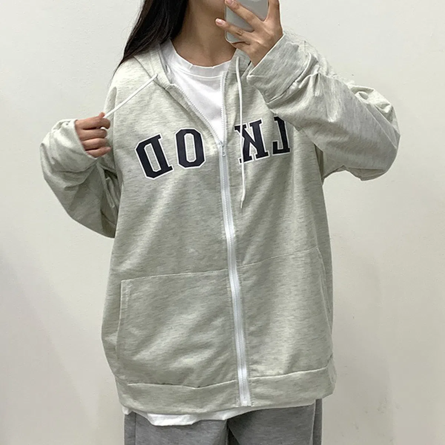 LKLK Lettering Hoodie Zip-Up