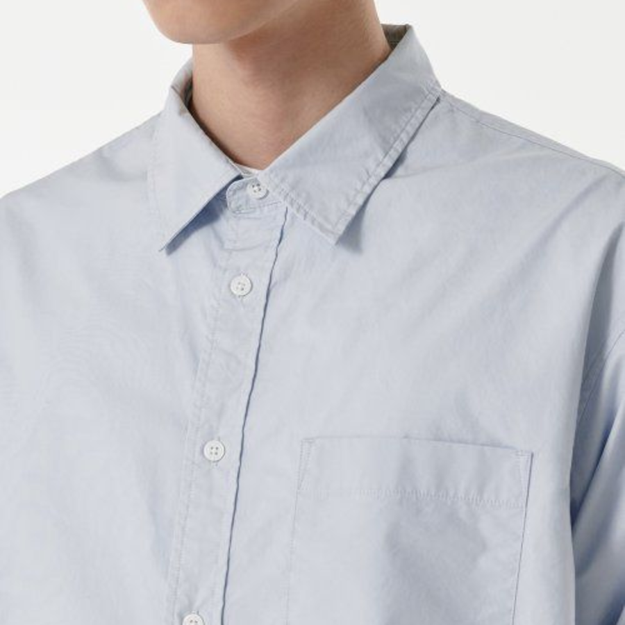 Musinsa Standard Relaxed Washed Poplin Shirt – Sky Blue