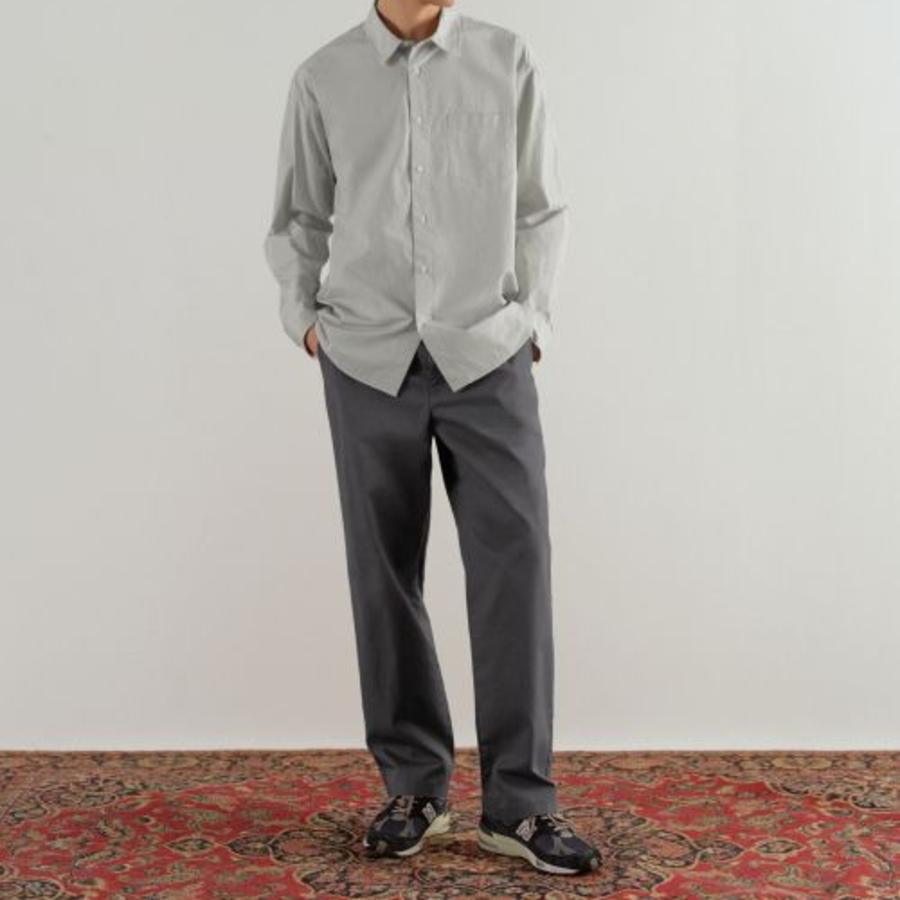 Musinsa Standard Relaxed Soft Poplin Shirt – Light Gray