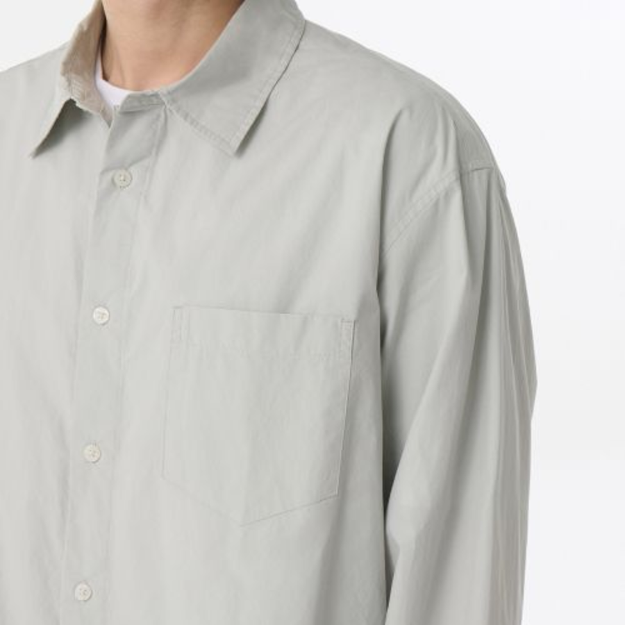 Musinsa Standard Relaxed Soft Poplin Shirt – Light Gray