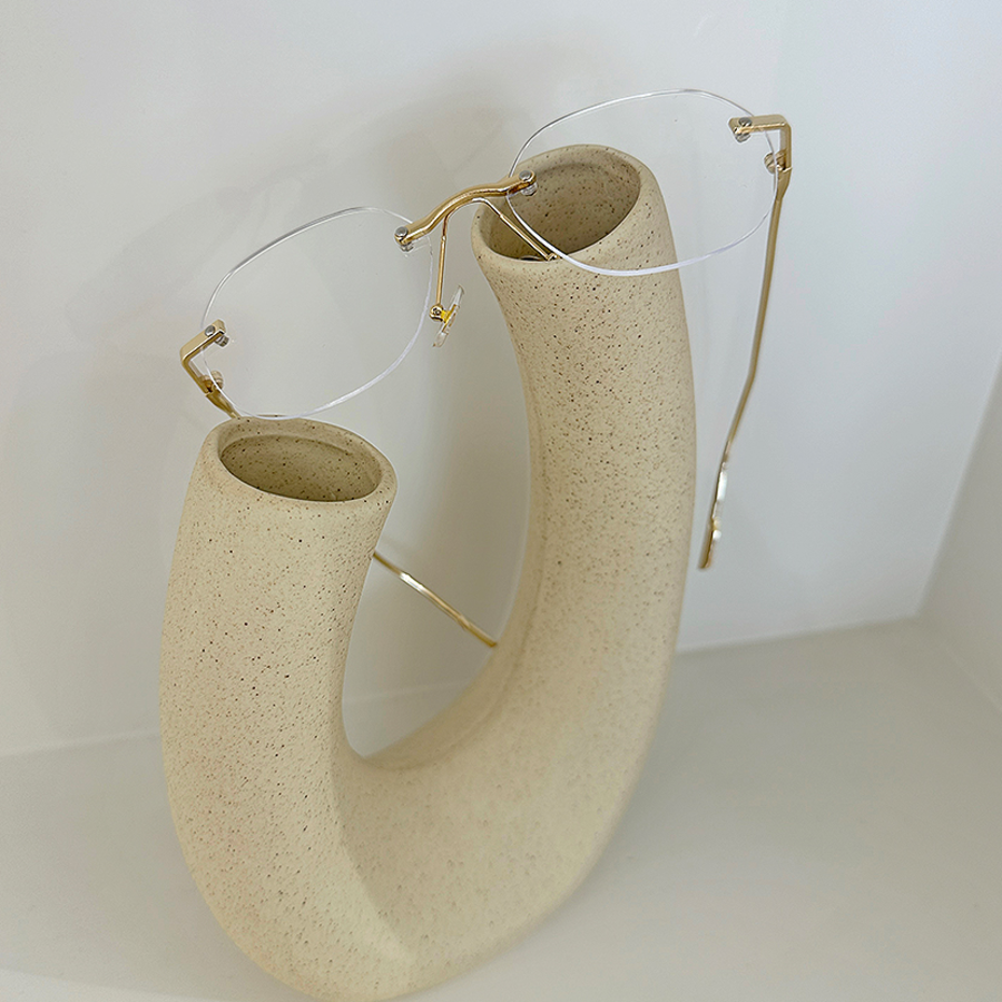 Polygon Rimless Glasses — винтажные многоугольные очки в ретро стиле с металлическими деталями
