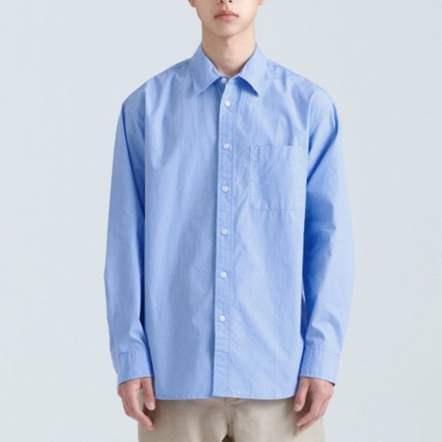 Musinsa Standard Relaxed Washed Poplin Shirt – Blue