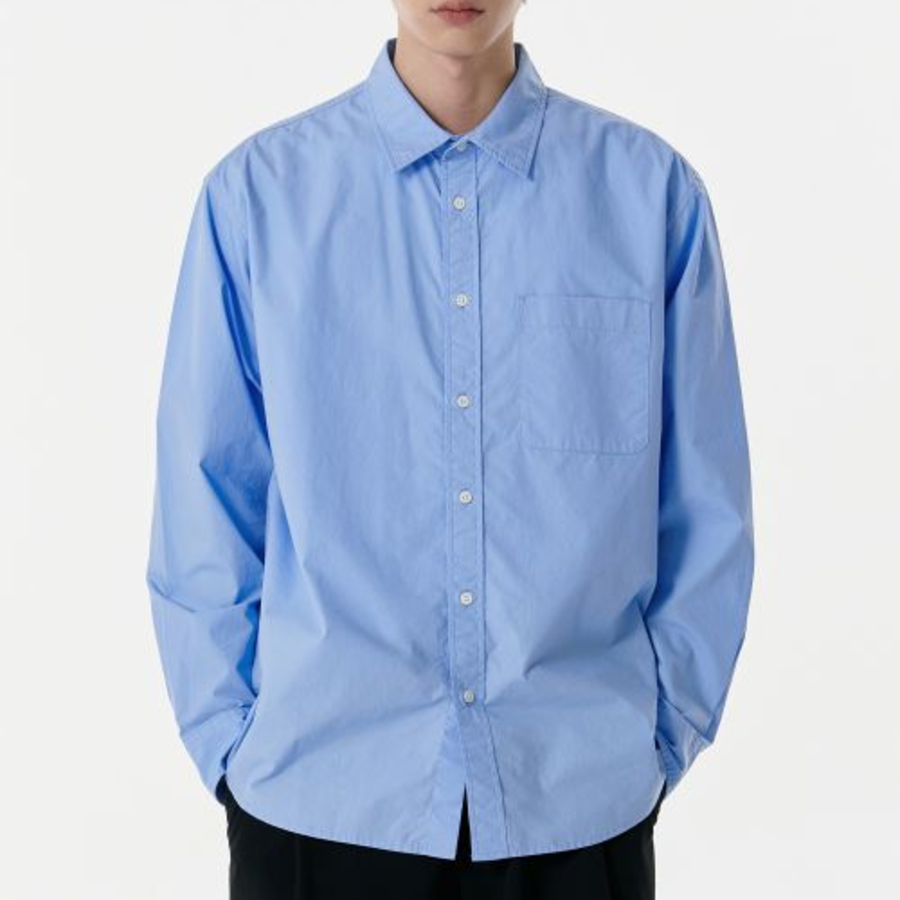 Musinsa Standard Relaxed Washed Poplin Shirt – Blue