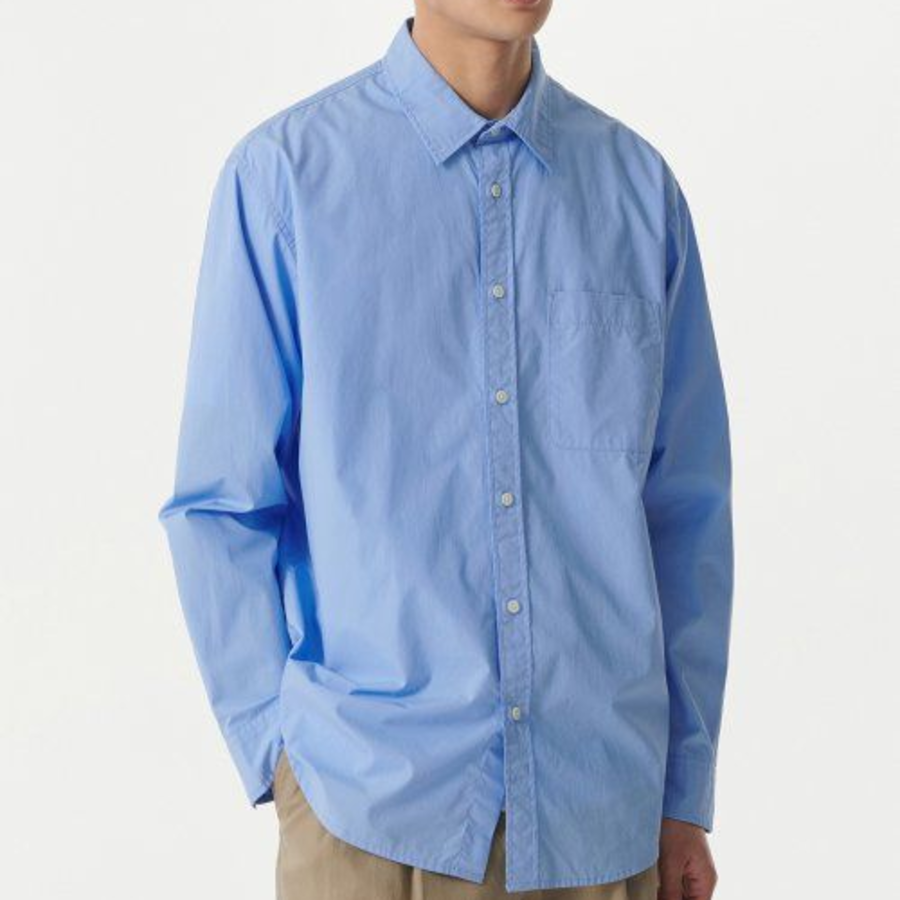 Musinsa Standard Relaxed Washed Poplin Shirt – Blue