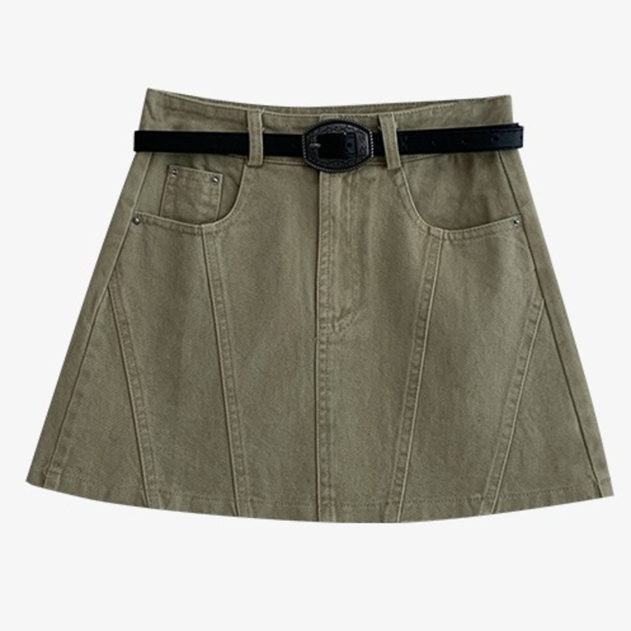 Мини-юбка с асимметричным кроем и встроенными шортами