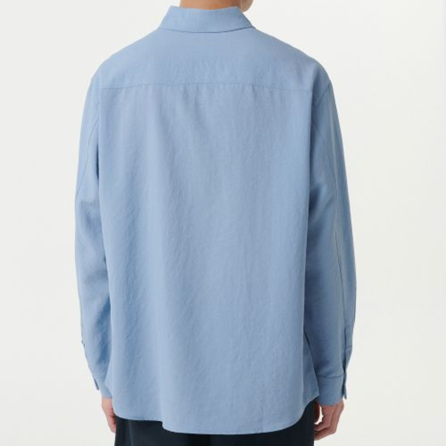Musinsa Standard Relaxed Linen-Like Tunic Shirt – Blue