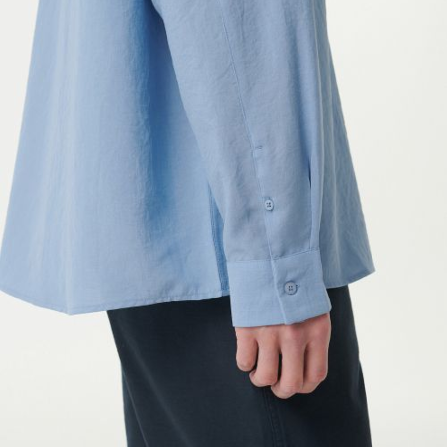 Musinsa Standard Relaxed Linen-Like Tunic Shirt – Blue