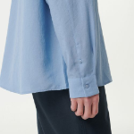 Musinsa Standard Relaxed Linen-Like Tunic Shirt – Blue