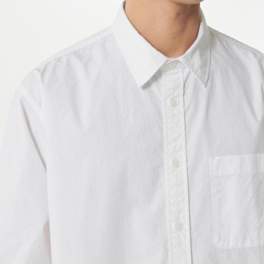 Musinsa Standard Relaxed Washed Poplin Shirt – White