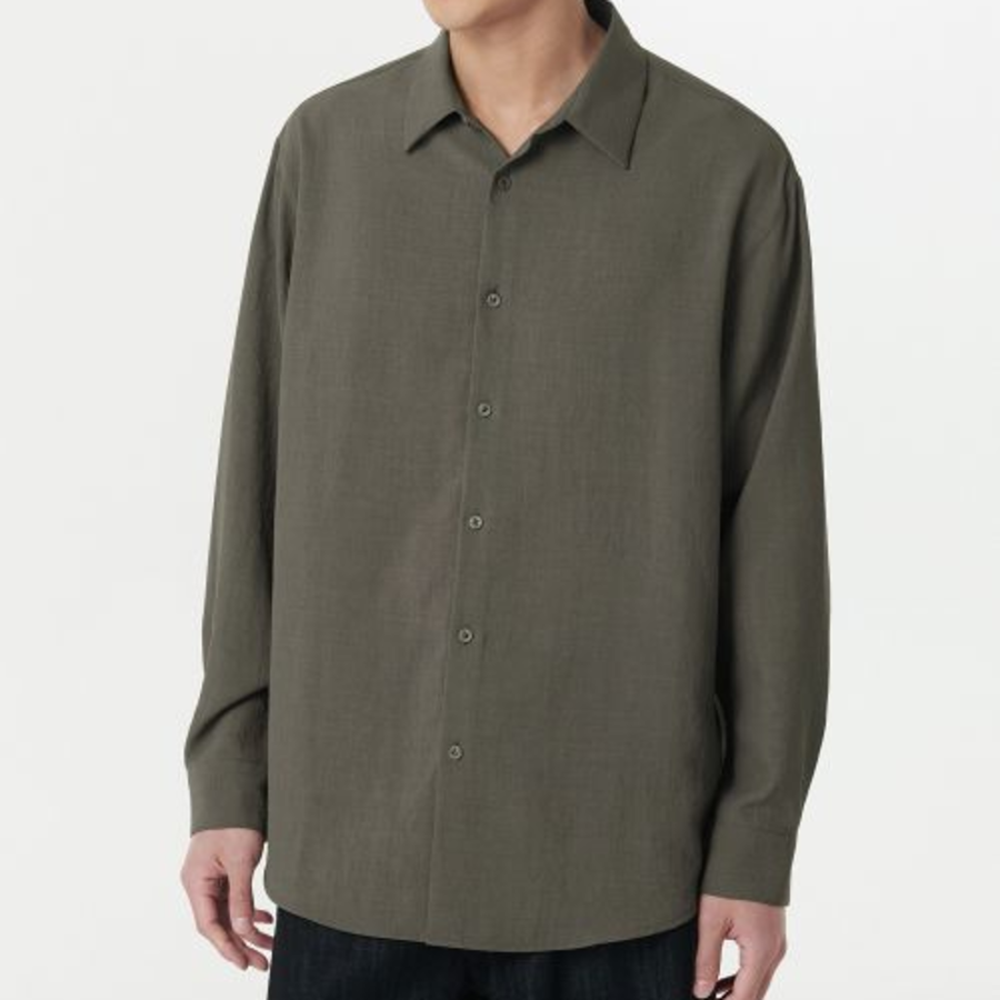Musinsa Standard Relaxed Linen-Like Shirt – Khaki