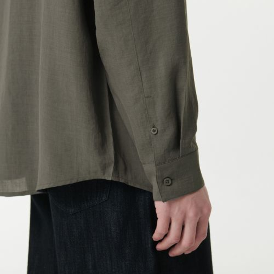 Musinsa Standard Relaxed Linen-Like Shirt – Khaki