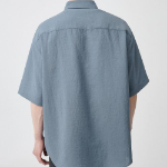 Musinsa Standard Relaxed Linen-Like Short Sleeve Shirt – Blue Grey