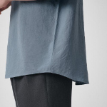 Musinsa Standard Relaxed Linen-Like Short Sleeve Shirt – Blue Grey