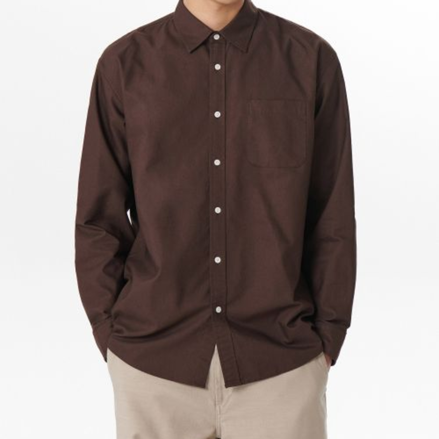 Musinsa Standard Relaxed Fit Oxford Shirt – Brown