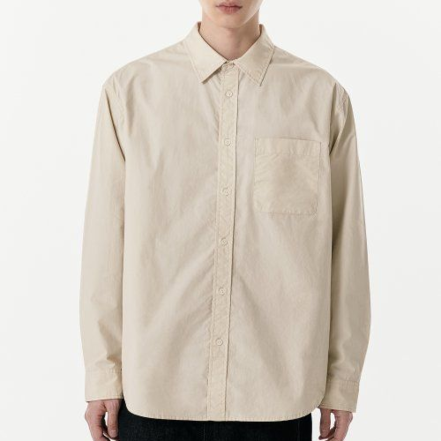Musinsa Standard Relaxed Washed Poplin Shirt – Light Beige