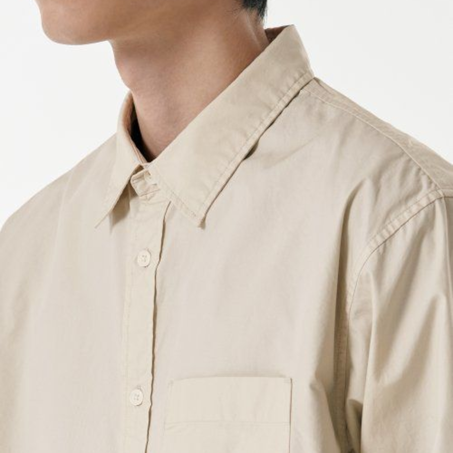 Musinsa Standard Relaxed Washed Poplin Shirt – Light Beige