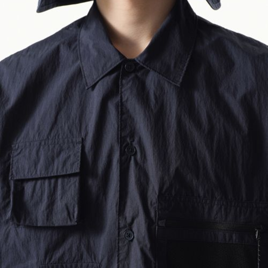 Musinsa Standard City Leisure CN Oversized Multi-Pocket Short Sleeve Shirt – Navy