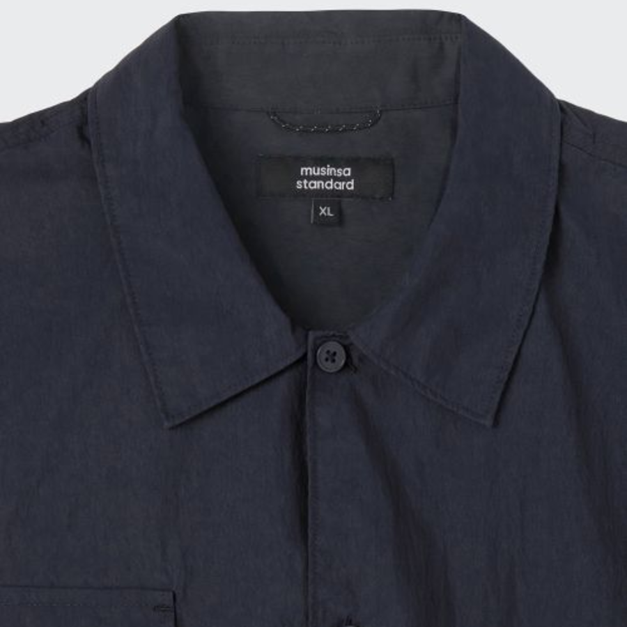 Musinsa Standard City Leisure CN Oversized Multi-Pocket Short Sleeve Shirt – Navy