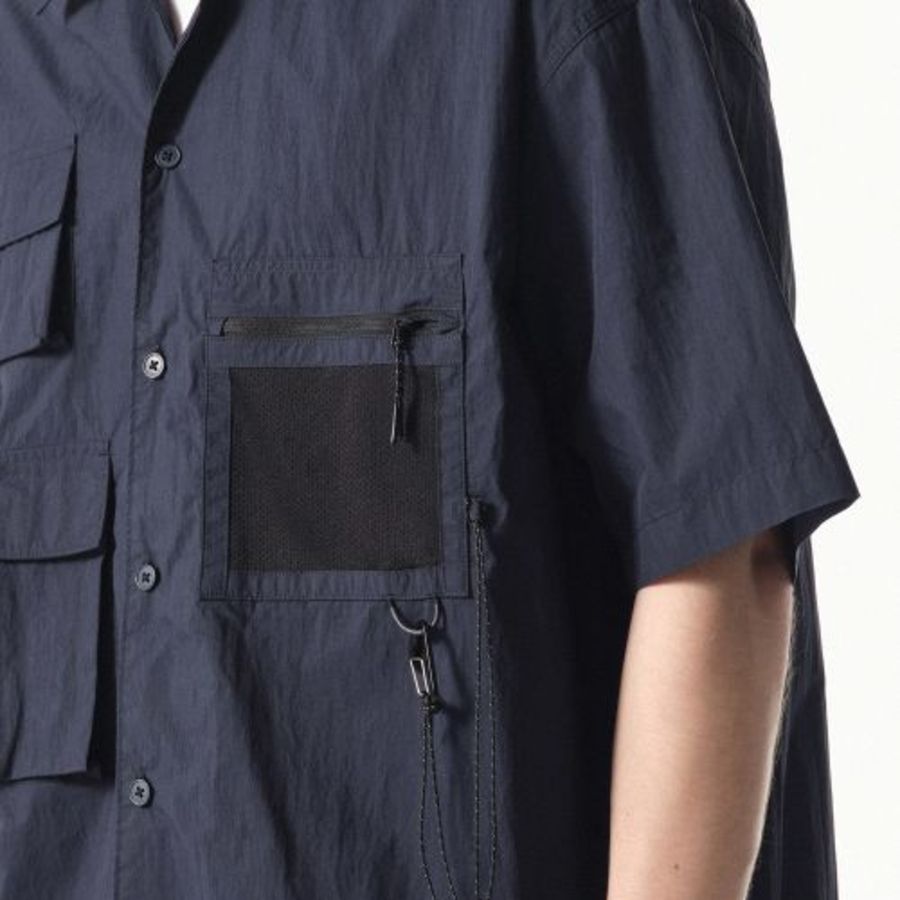 Musinsa Standard City Leisure CN Oversized Multi-Pocket Short Sleeve Shirt – Navy