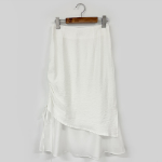 Миди-юбка с задней резинкой и боковой сборкой на кулиске