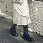 Миди-юбка с задней резинкой и боковой сборкой на кулиске