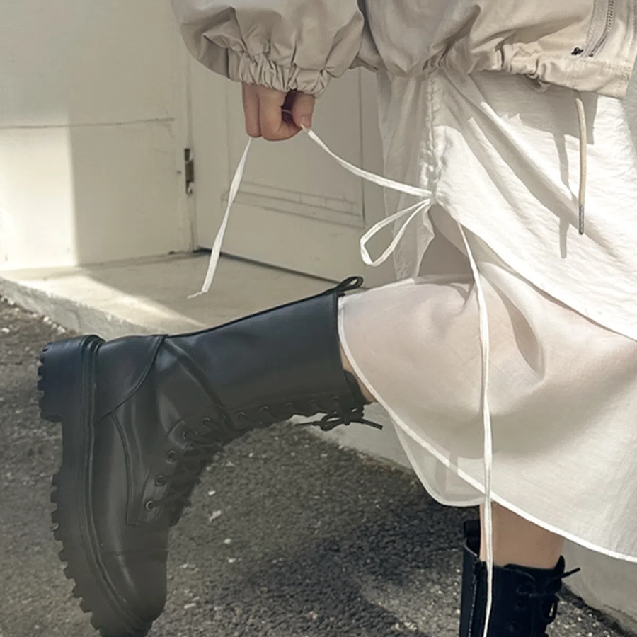 Миди-юбка с задней резинкой и боковой сборкой на кулиске