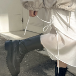 Миди-юбка с задней резинкой и боковой сборкой на кулиске