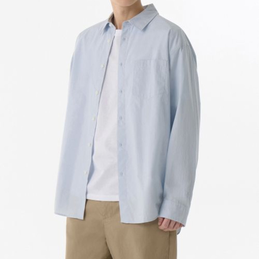 Musinsa Standard Relaxed Soft Poplin Shirt – Sky Blue