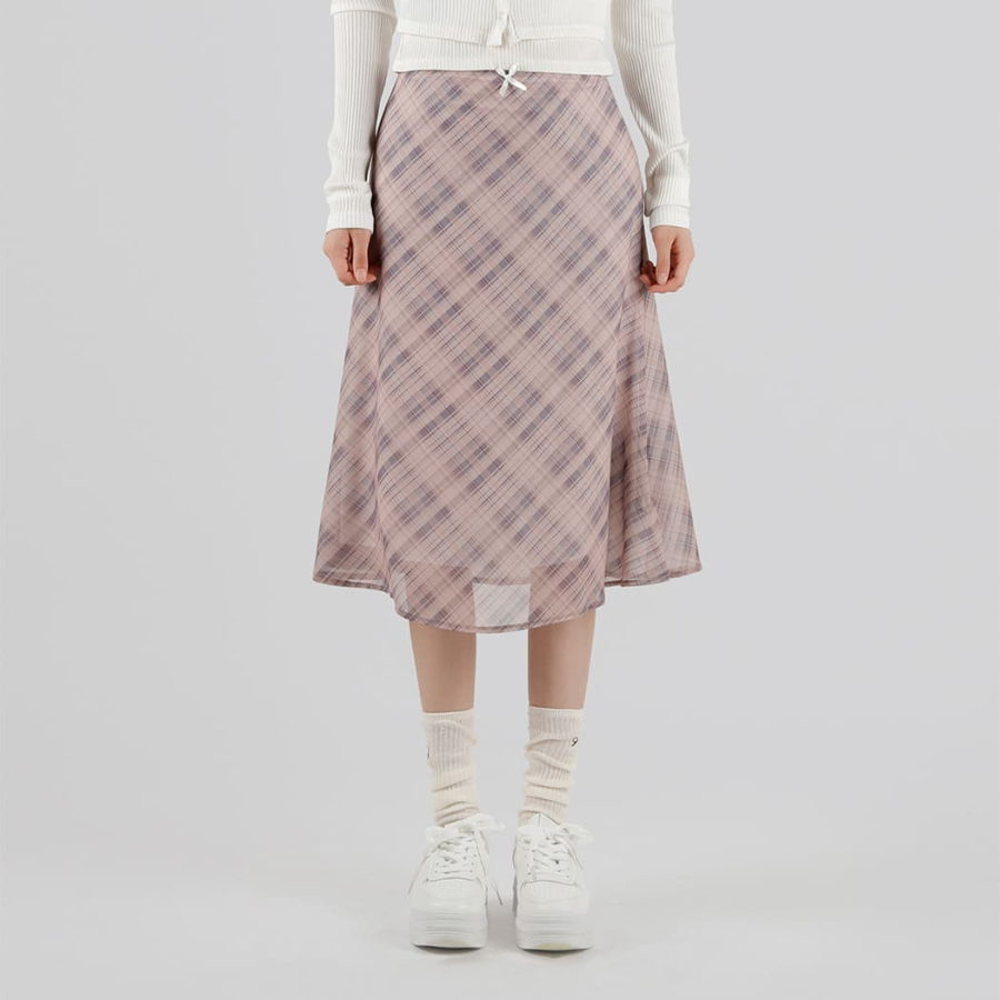Лёгкая шифоновая юбка в клетку