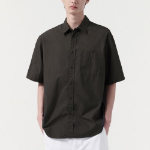 Musinsa Standard Relaxed Washed Poplin Short Sleeve Shirt – Gunmetal