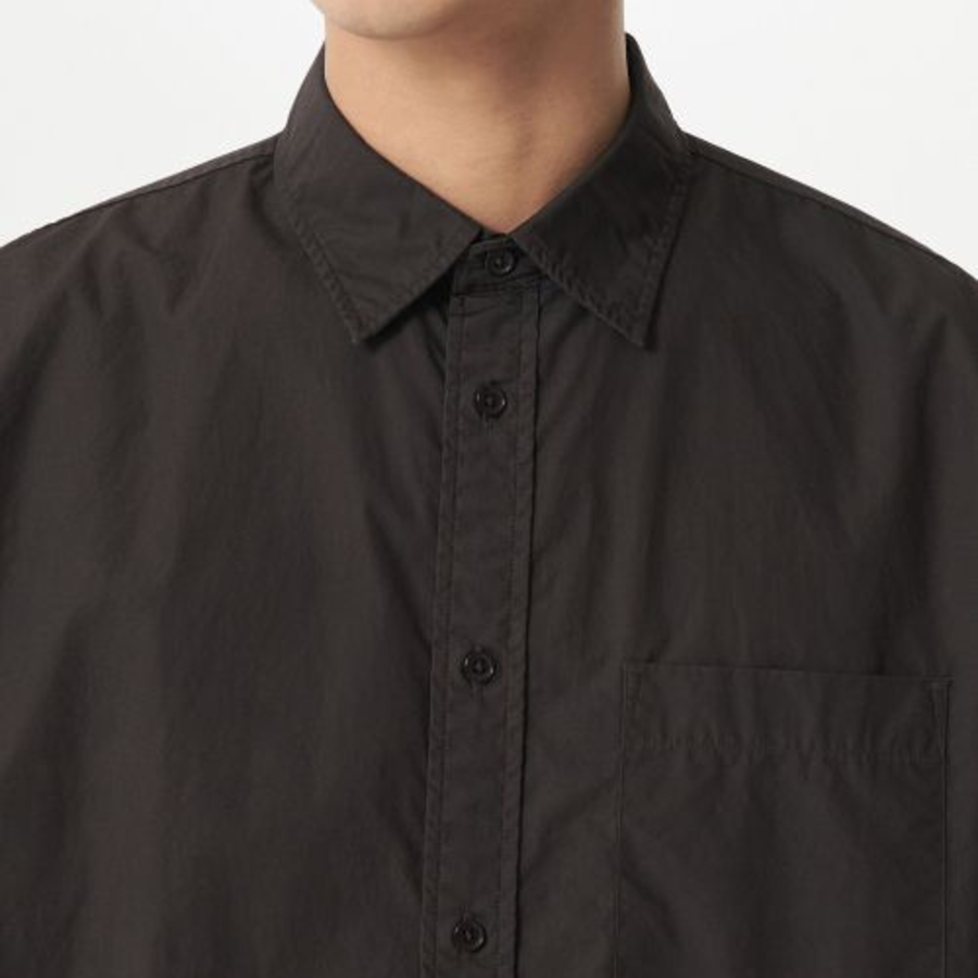 Musinsa Standard Relaxed Washed Poplin Short Sleeve Shirt – Gunmetal