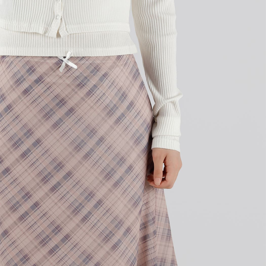 Лёгкая шифоновая юбка в клетку