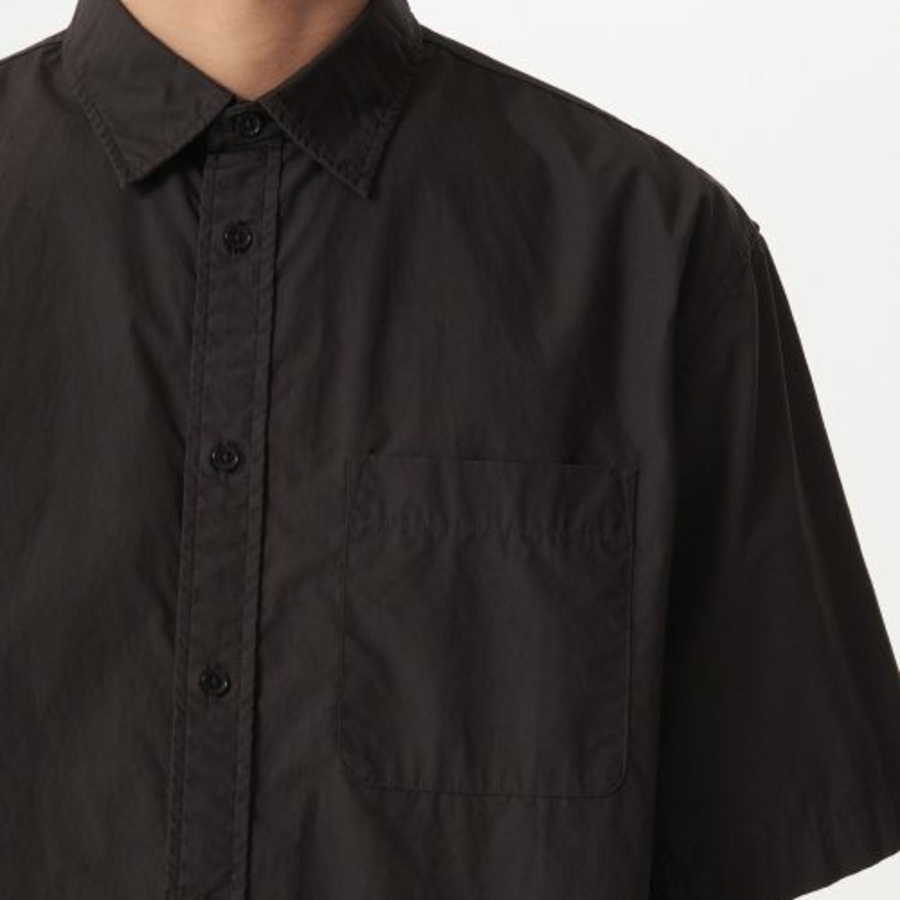 Musinsa Standard Relaxed Washed Poplin Short Sleeve Shirt – Gunmetal