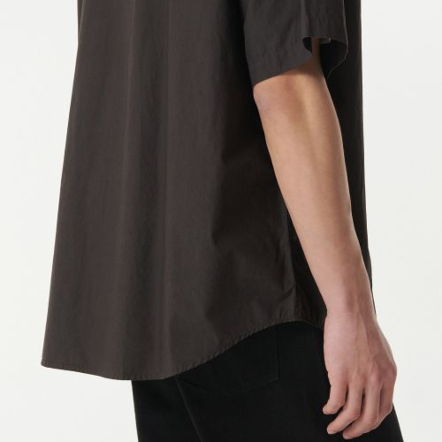 Musinsa Standard Relaxed Washed Poplin Short Sleeve Shirt – Gunmetal