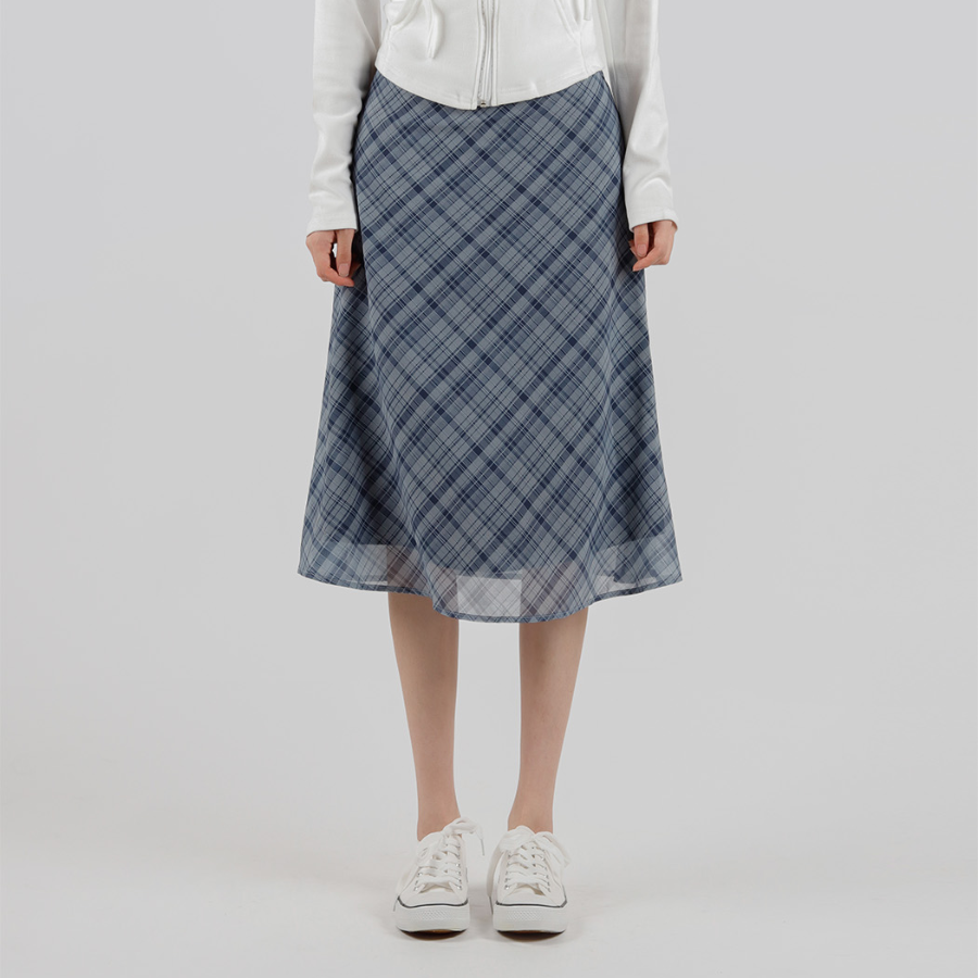 Лёгкая шифоновая юбка в клетку